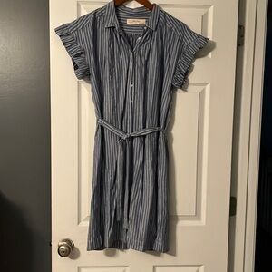 Isabella Sinclair light blue and white stripe cotton dress size medium
